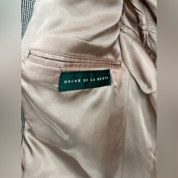 Oscar de la Renta brown silk blend blazer coat jacket size 40S - Picture 4 of 8